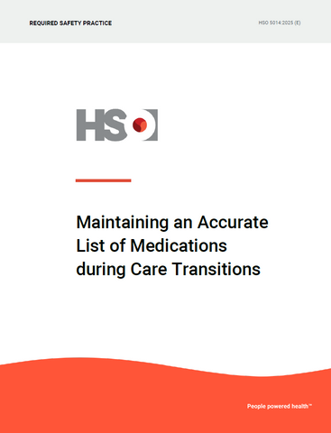 Maintaining an Accurate List of Medications during Care Transitions - HSO 5014:2025 (E)